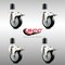Service Caster 4 Inch 316SS Black Poly Swivel 1-3/4 Inch Expanding Stem Caster Set Lock Brake SCC-SS316TTLEX20S414-PPUB-BLK-134-4 - alternate 1